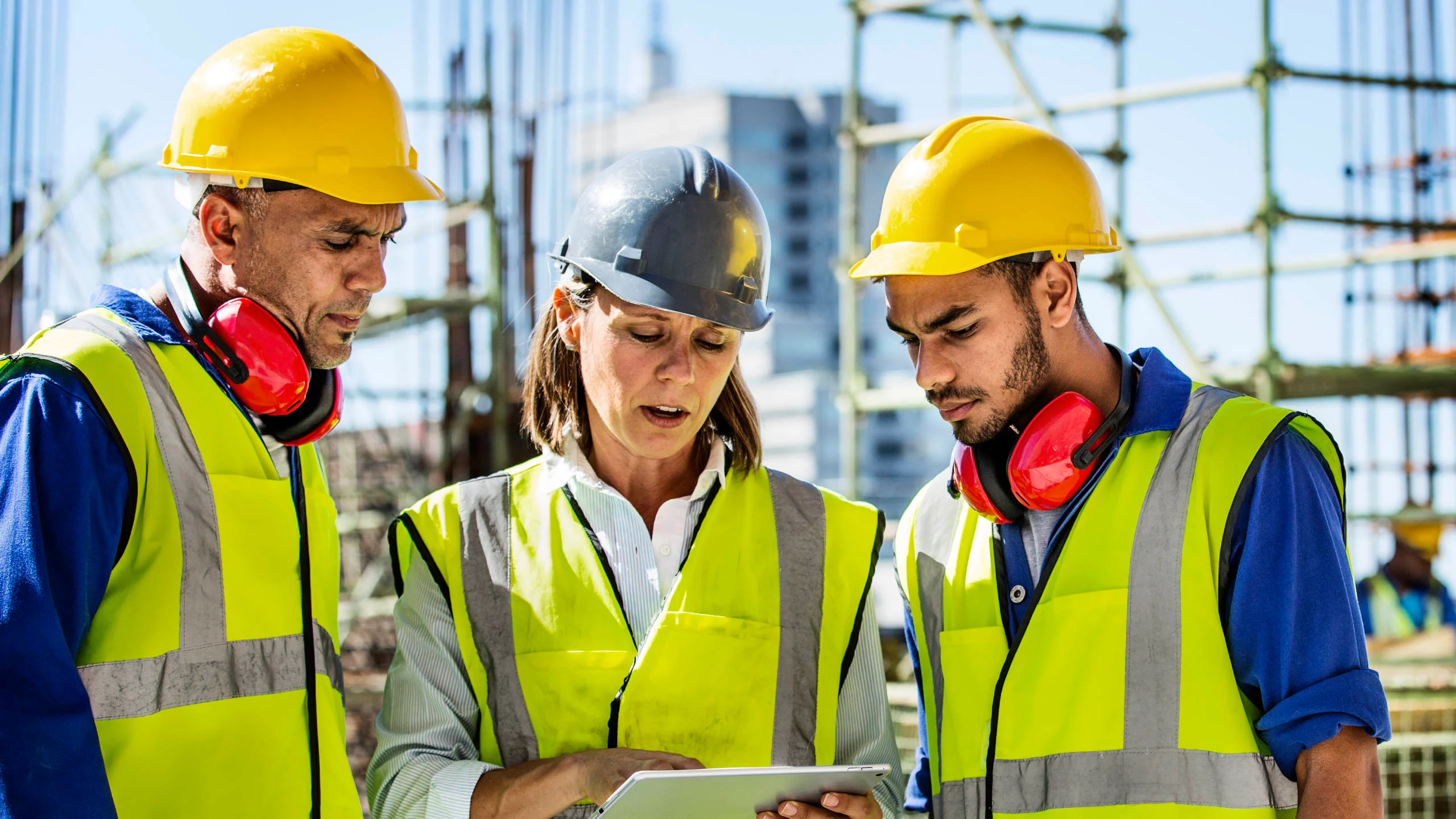 Worker on commercial construction site financed with SBA loan