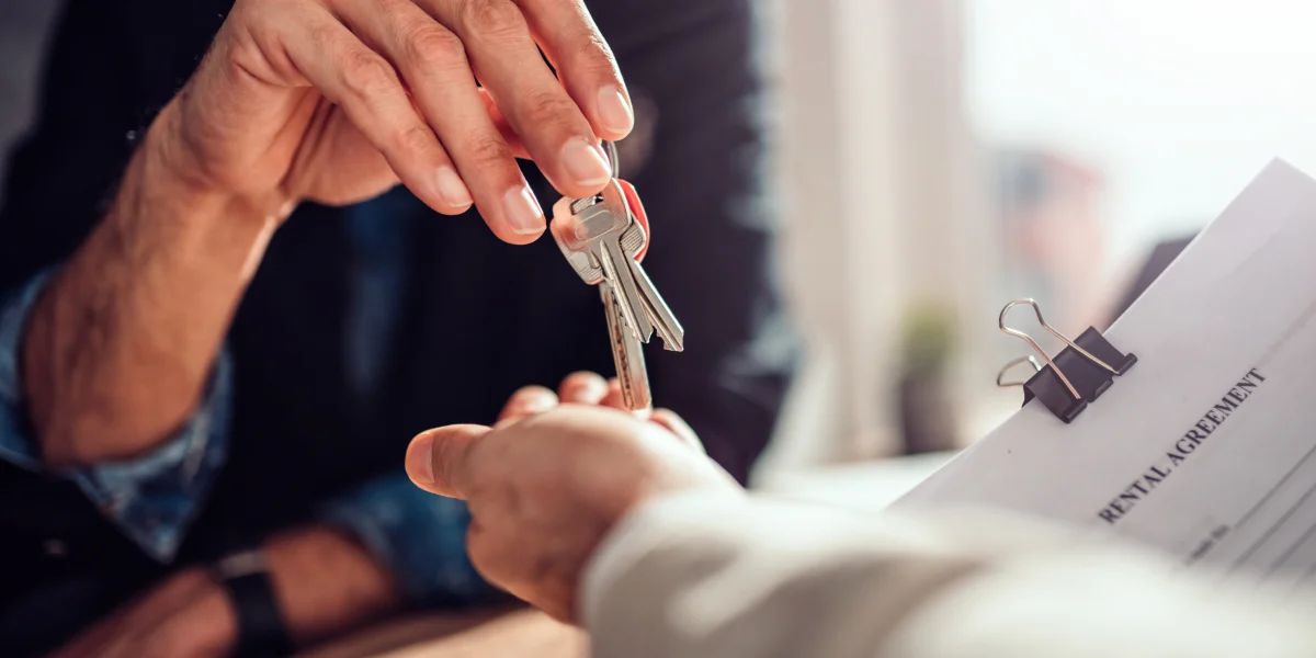 Close-up of keys for a rental investment property