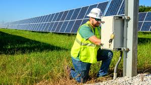 Solar panels installed on commercial building